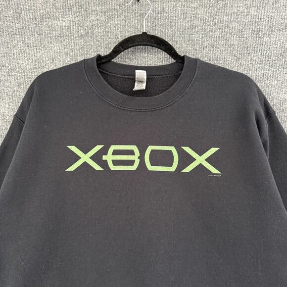Gildan Xbox Crewneck Sweatshirt Adult Medium Black Pullover Logo Gamer - Picture 2 of 8